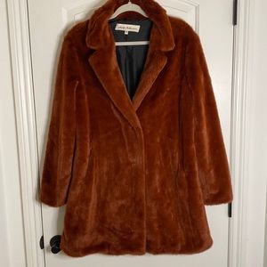 Sebby collection faux fur coat. Beautiful deep orange color. Size large